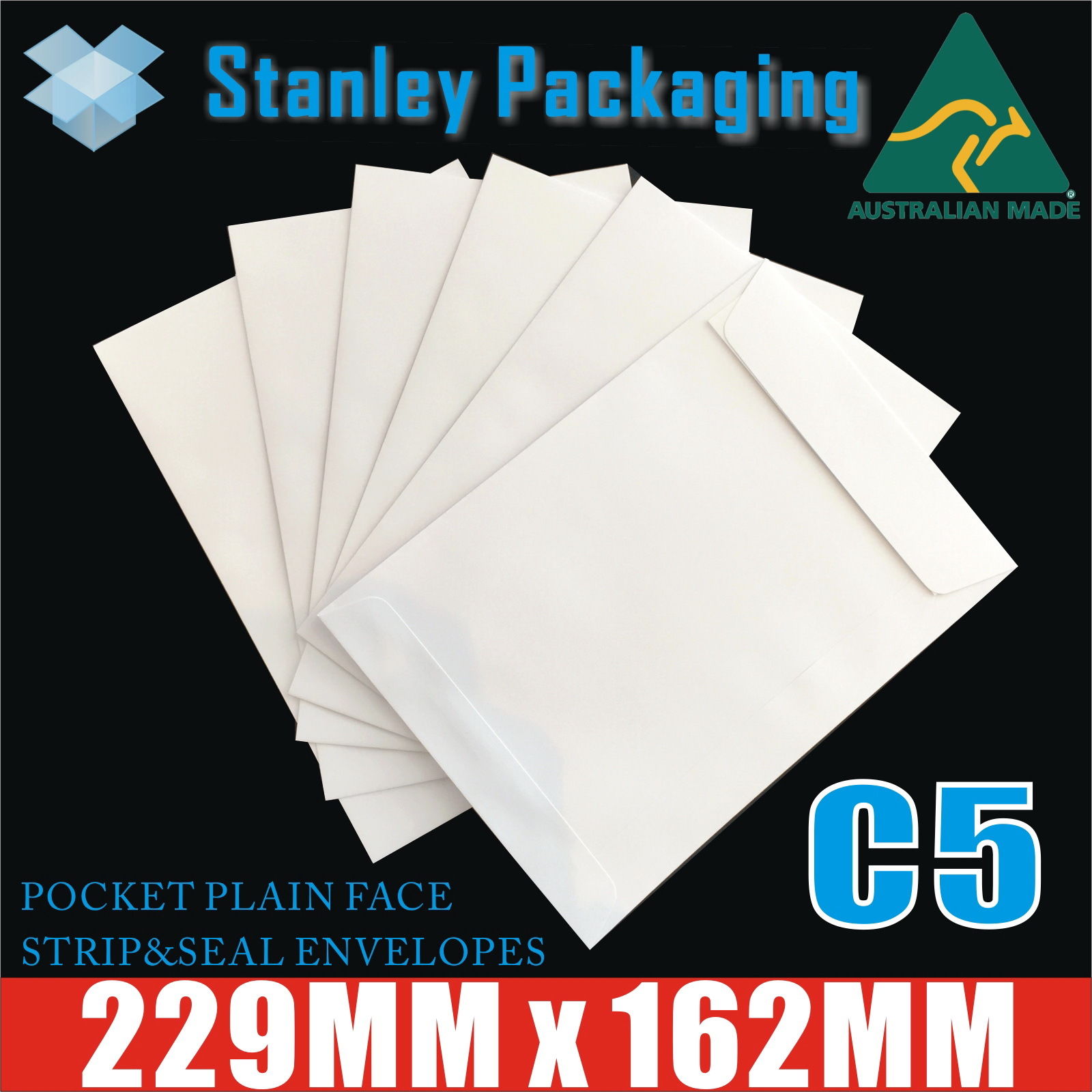 C5 White Envelopes 162mm x 229mm Peel N Seal Plain Face Pocket